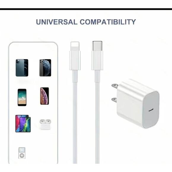 Iphone Fast Charger 20w Wall Type C Compatible With IPhone 14 13 12 11 Pro Max - Picture 2 of 5